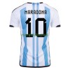 Maillot de Supporter Argentine 3 Star MARADONA 10 Domicile Coupe du Monde 2022 Pour Homme